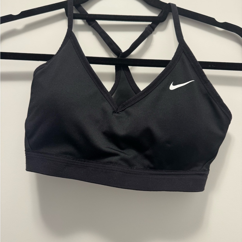 Nike Black Sports Bra with White Swoosh